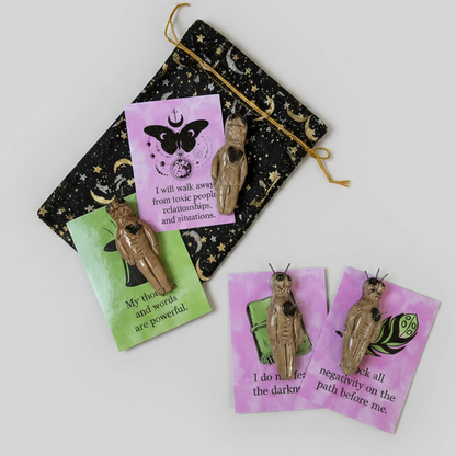 Poppet Ceramic Talisman – Affirmation Card Gift Set by Red Raven Pottery