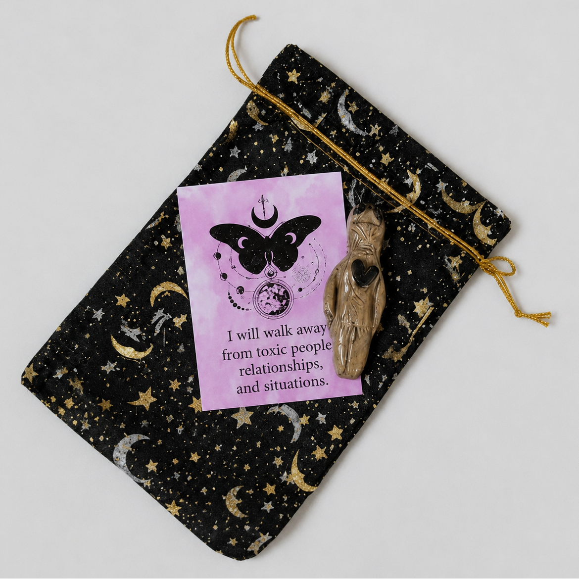 Poppet Ceramic Talisman – Affirmation Card Gift Set by Red Raven Pottery