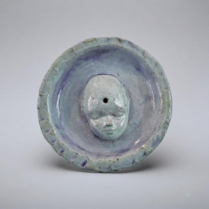 Porcelain Whisper Spirit Ceramic Incense Dish – Uncanny Quiet Offering, Ø8 cm by Red Raven Pottery