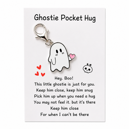 Positive Pocket Charm Keyring – Tiny Token of Encouragement, ~8 × 5.5 cm