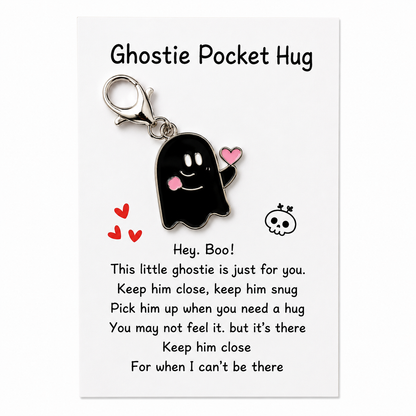 Positive Pocket Charm Keyring – Tiny Token of Encouragement, ~8 × 5.5 cm