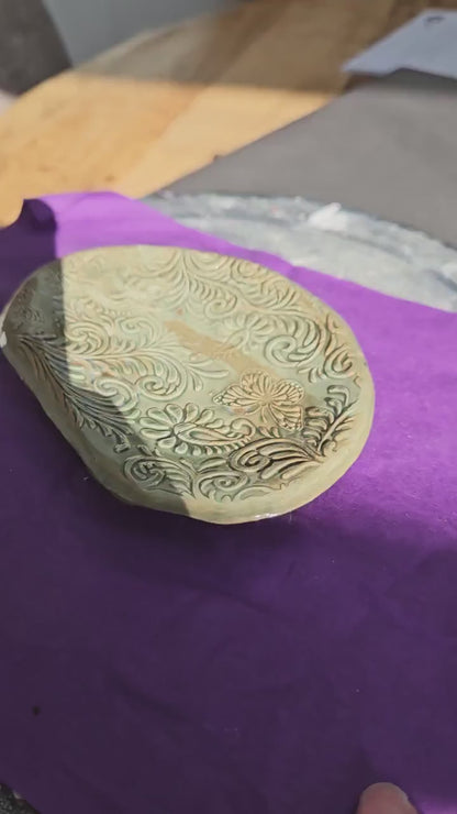 Handmade Green butterfly jewelry dish