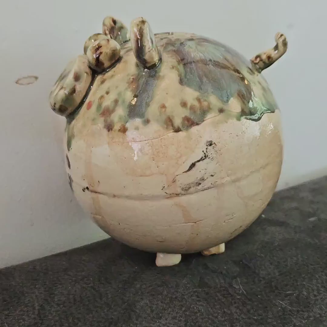 Quirky Ceramic Piggy Bank – Artisan Coin Keeper, Ø12×11 cm