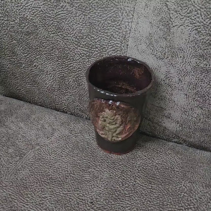 Gargoyle Sentinel Ceramic Tumbler – Stoneborn Watcher Vessel, Ø8.5×12 cm by Red Raven Pottery