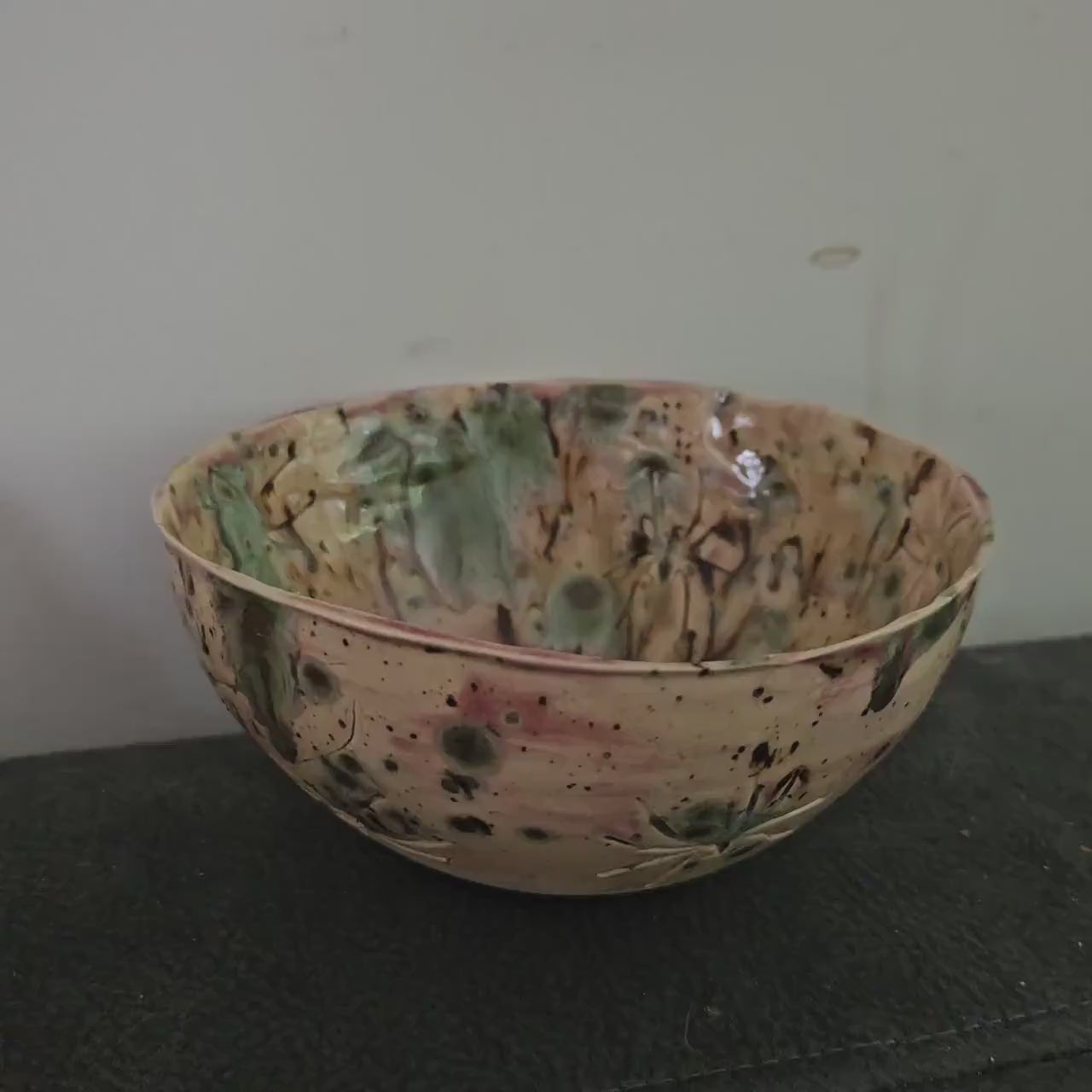 Spider Imprint Bowl – Handmade Ceramic with Earthy Glaze