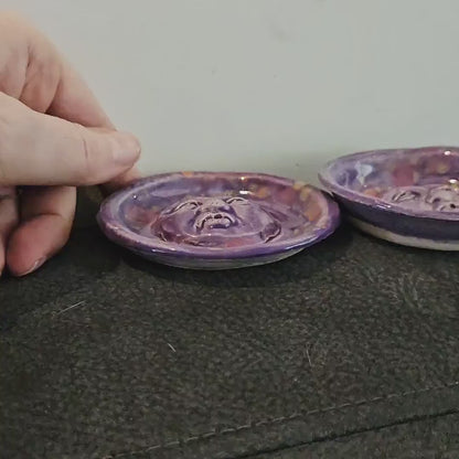 Moonlit Whisper Ceramic Incense Holder – Tranquil Lunar Offering, Ø8 cm by Red Raven Pottery
