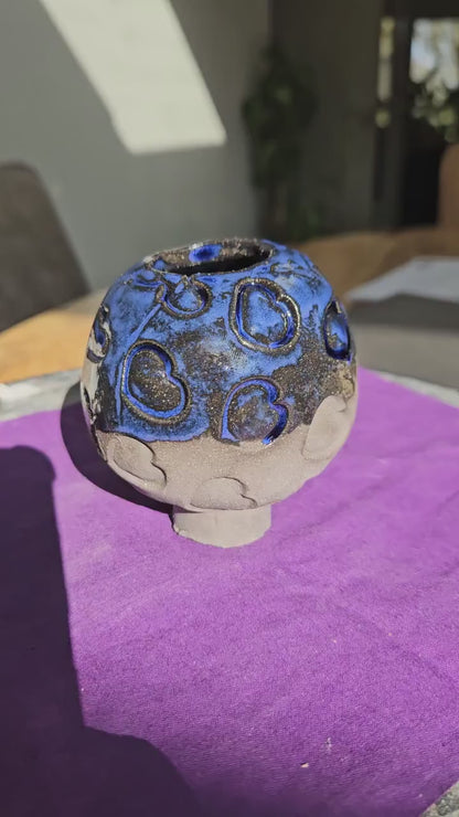 Handmade Blue hearts planter