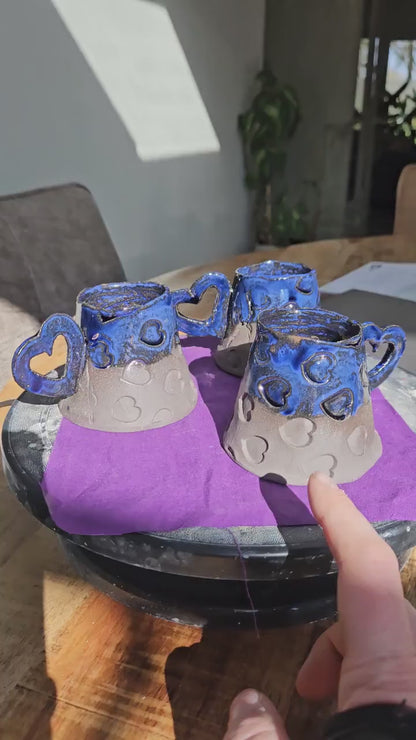 Handmade Blue morning coffee cup