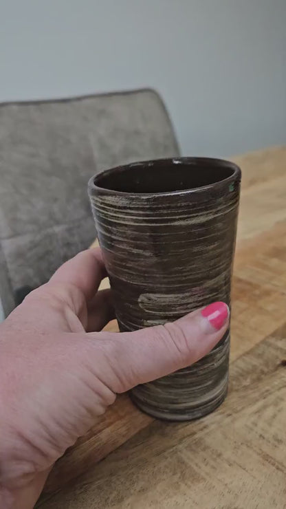 Earthen Flow Tumbler – Time Layered Ritual Vessel, Ø7×13.5 cm
