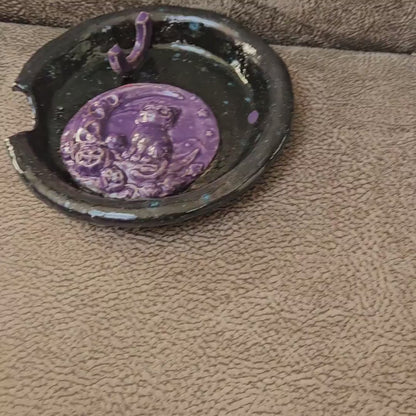 Crescent Familiar Ceramic Smudge Dish – Purifying Smoke Bowl, Ø16 cm by Red Raven Pottery