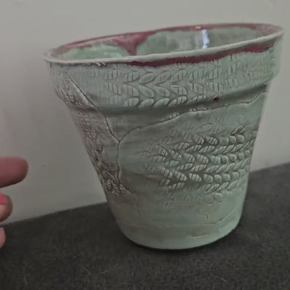 Verdant Autumn Ceramic Planter – Harvest Offering Ceramic Pot, Ø10×10 cm