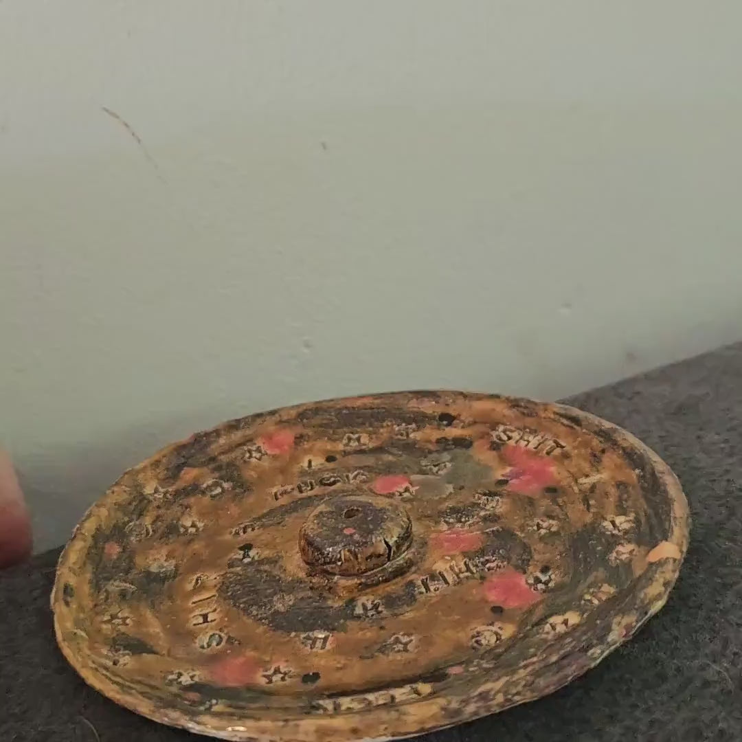 Cosmic Curse Ceramic Incense Holder – Fire-Born Ritual Dish with a Wink, Ø8 cm