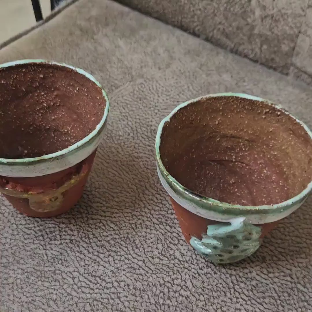 Single Reindeer/Tree Planter Mug - Rustic Christmas Ceramic Pot