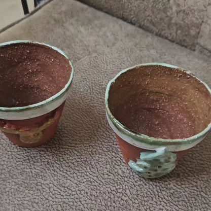 Single Reindeer/Tree Planter Mug - Rustic Christmas Ceramic Pot