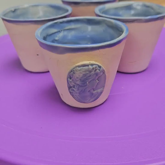 Handmade mini jars for shots or plants set of 2