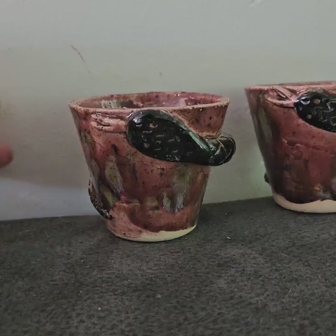 Serpent's Bite Ceramic Minis – Set of 2 Shot & Succulent Jars, Ø5×5.5 cm