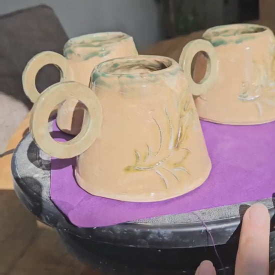 Handmade green branch Teacup