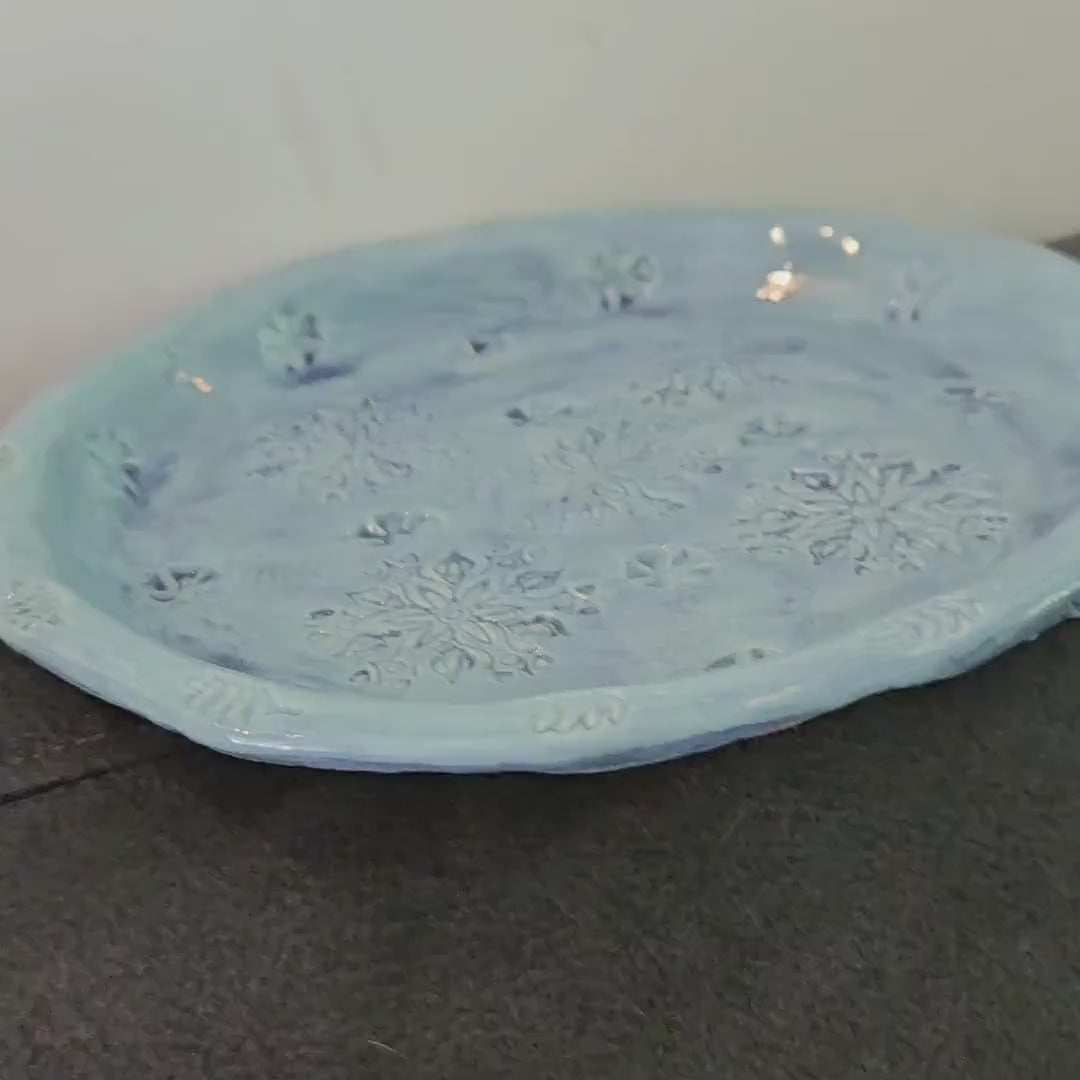 Oceanic Mandala Ceramic Plate – Summer Memories Captured in Glaze, Ø21.5×2 cm