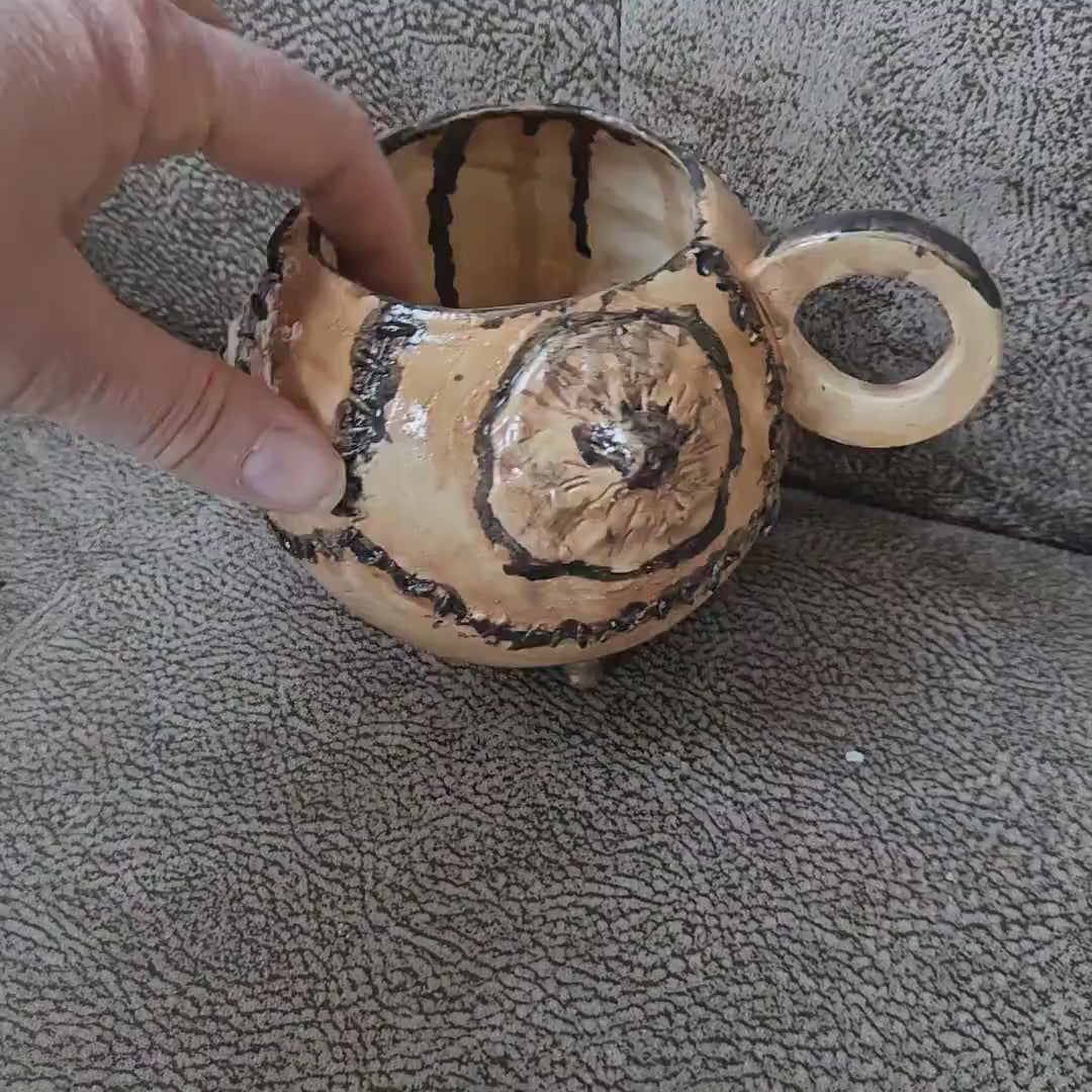 Skin Stitch Ceramic Mug – Macabre Body-Craft Vessel, Ø8.5×7.5 cm by Red Raven Pottery