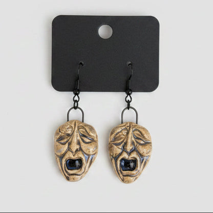 Primal Scream Ceramic Earrings – Untamed Ceramic Charms, 2 × 1.7 cm by Red Raven Pottery