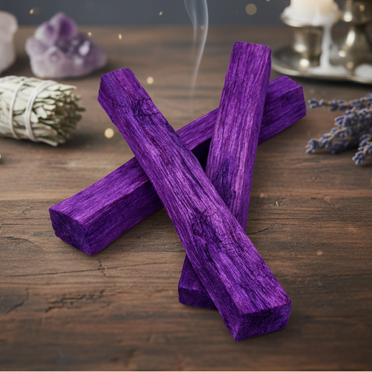 Purple Peruvian Palo Santo Sticks – Holy Wood for Deepened Ritual, 10 cm (Set of 3)