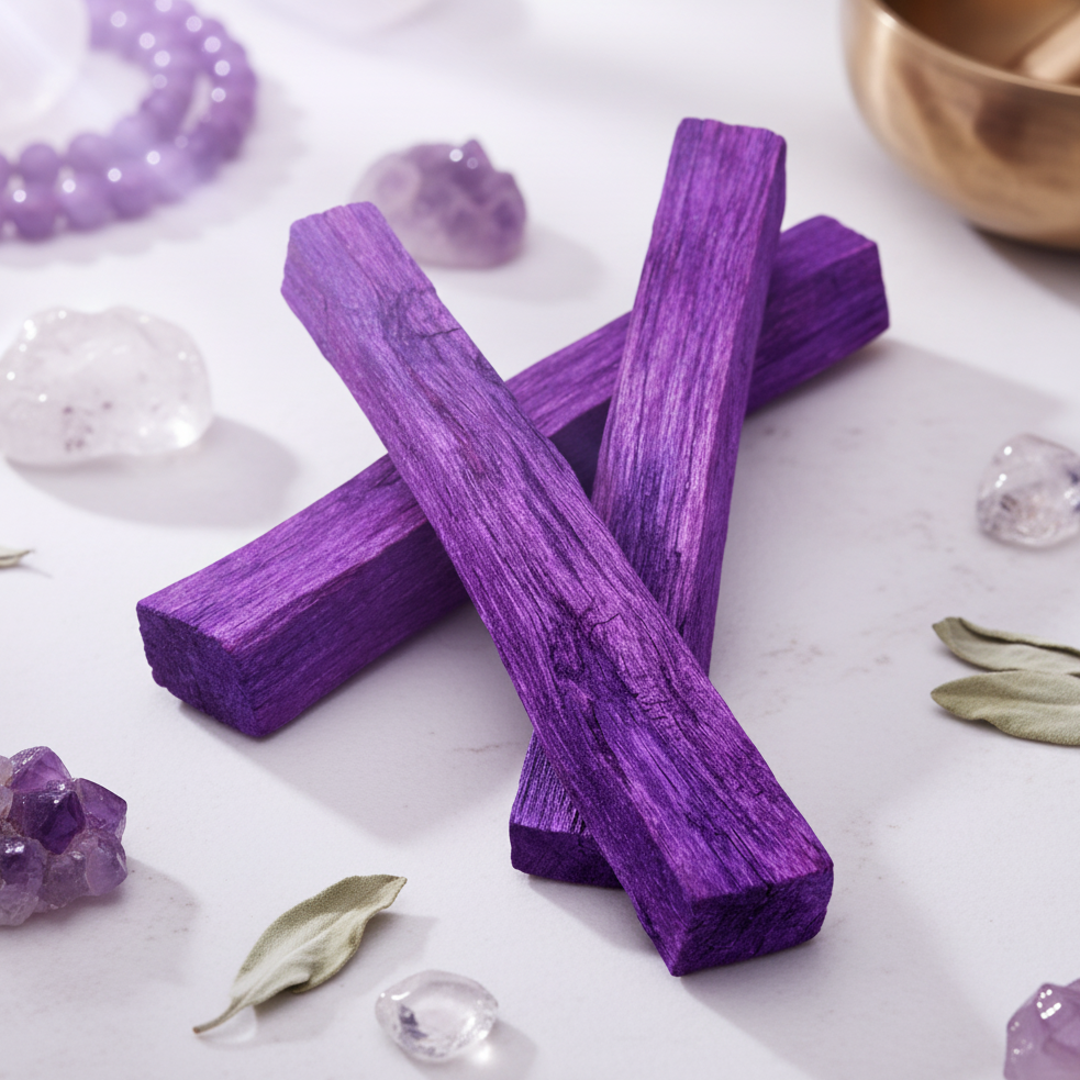 Purple Peruvian Palo Santo Sticks – Holy Wood for Deepened Ritual, 10 cm (Set of 3)