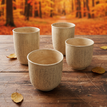 Quiet Imperfection Ceramic Mugs – Stillness in Simplicity, Ø11 or Ø8 × 8.5 cm