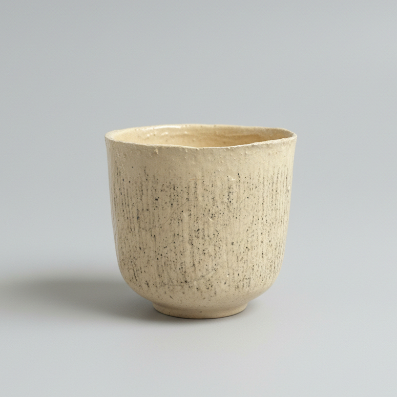 Quiet Imperfection Ceramic Mugs – Stillness in Simplicity, Ø11 or Ø8 × 8.5 cm