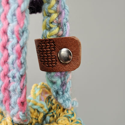 Rainbow Current Shoulder Bag – Hand-Crocheted Boho Stripe Accessory, 24 × 15 cm by Hook & Hex