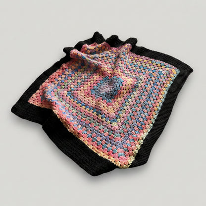 Rainbow Vibes Crochet Blanket – Joyful Granny Square Throw, 68 × 72 cm by Hook & Hex