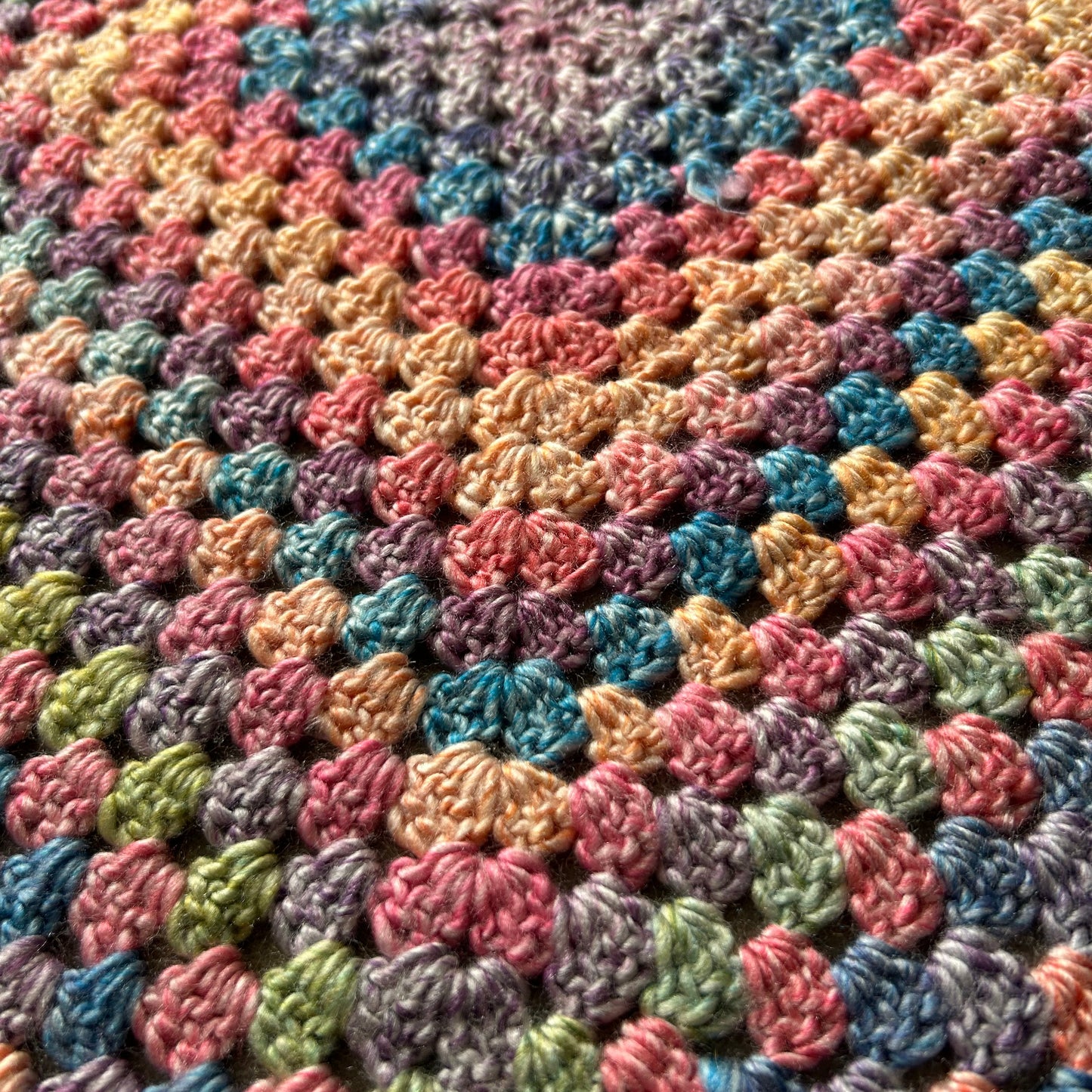 Rainbow Vibes Crochet Blanket – Joyful Granny Square Throw, 68 × 72 cm by Hook & Hex