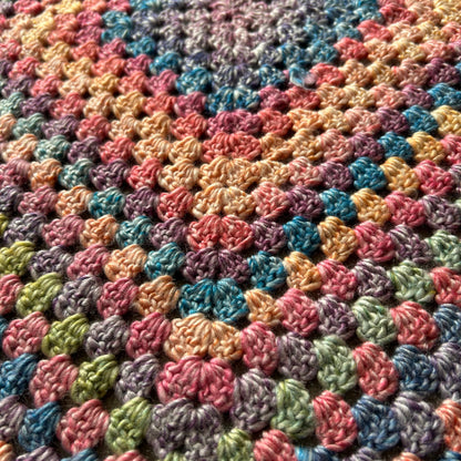 Rainbow Vibes Crochet Blanket – Joyful Granny Square Throw, 68 × 72 cm by Hook & Hex
