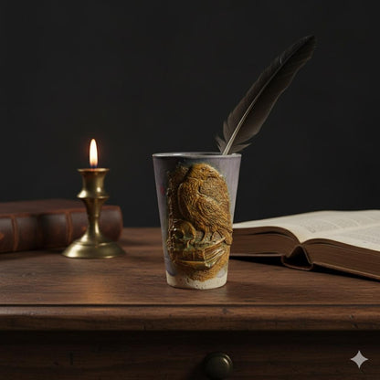 Raven Watch Ceramic Tumbler – Rosemoon Ritual Vessel, Ø8.5×12.5 cm by Red Raven Pottery