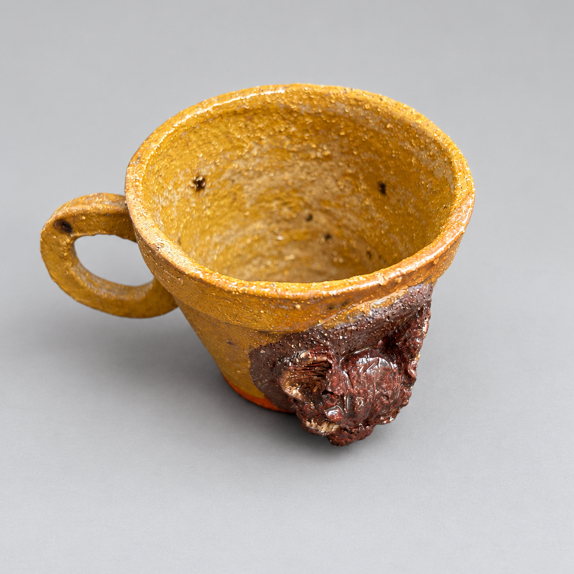 Raw Gothic Handmade Ceramic Cups – Gargoyle or Bat Skull Watcher, Ø8.5 × 7 cm by Red Raven Pottery