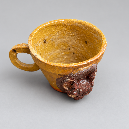 Raw Gothic Handmade Ceramic Cups – Gargoyle or Bat Skull Watcher, Ø8.5 × 7 cm by Red Raven Pottery
