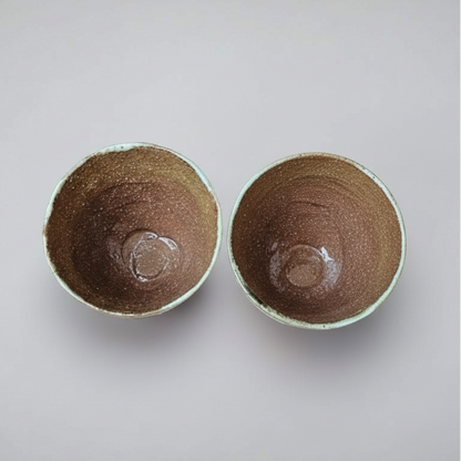 Reindeer & Pine Ceramic Planters – Set of 2 Hygge Terracotta Vessels, Ø8.5×7.5 cm by Red Raven Pottery