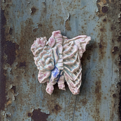 Ribcage Ceramic Magnet – Anatomical Gothic Ornament, 5 × 5 cm by Red Raven Pottery
