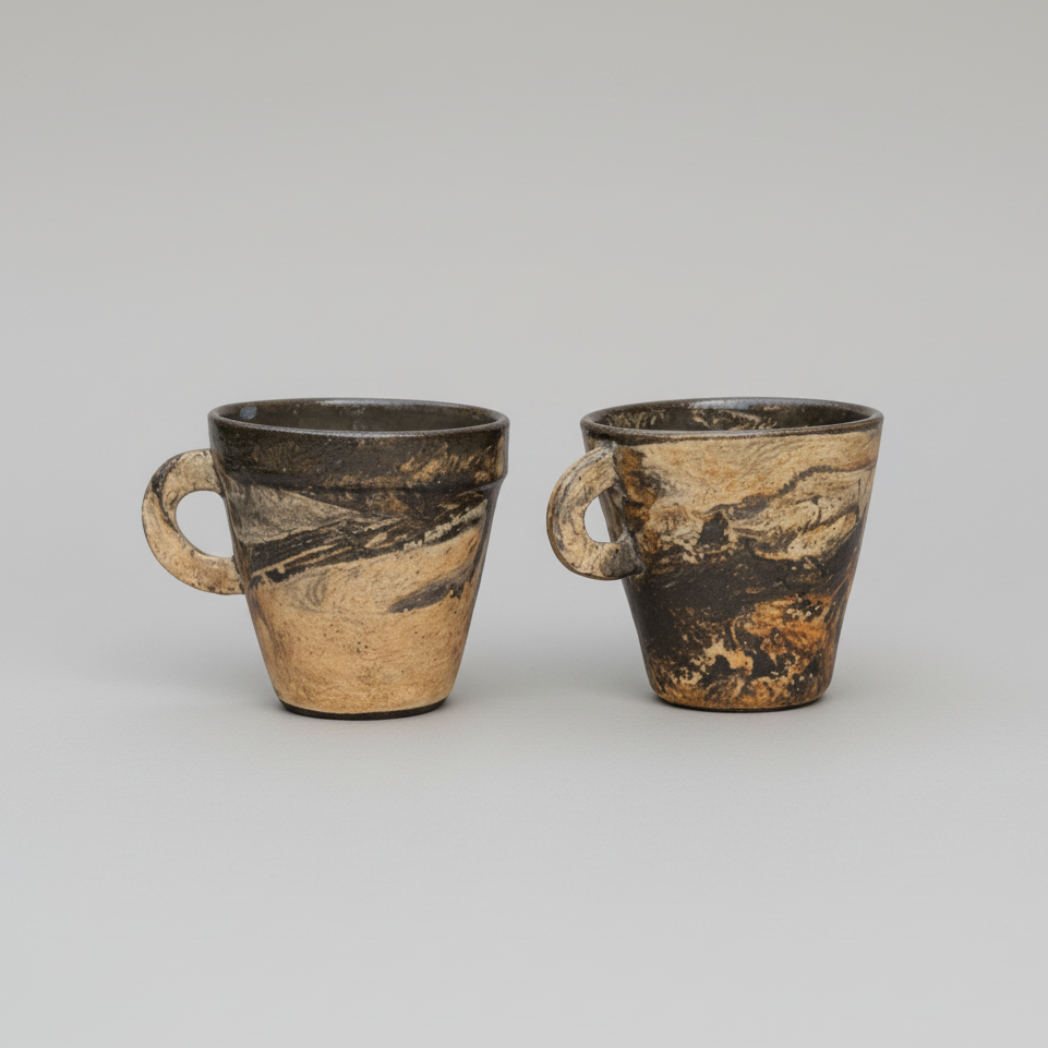 River Vein Ceramic Coffee Mug – Marbled Calm In Every Sip, in 2 designs by Red Raven Pottery