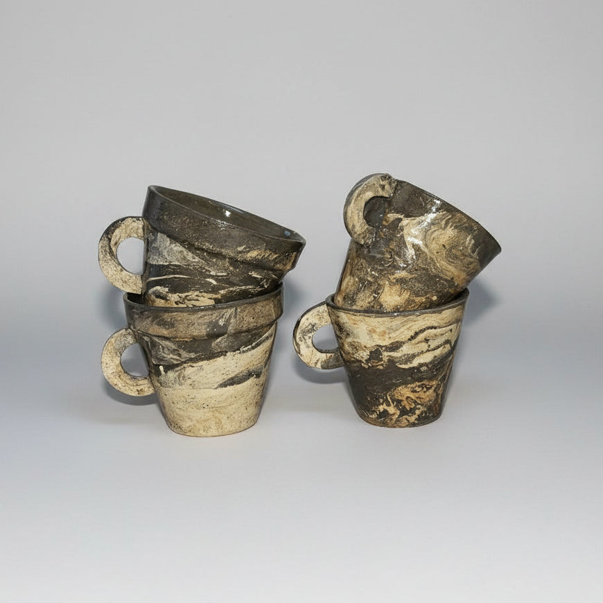 River Vein Ceramic Coffee Mug – Marbled Calm In Every Sip, in 2 designs by Red Raven Pottery