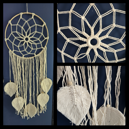 Elysian Quiet Grace Dreamcatcher – Boho Talisman for Peace & Simplicity, 80 cm, curated by World of Red Raven