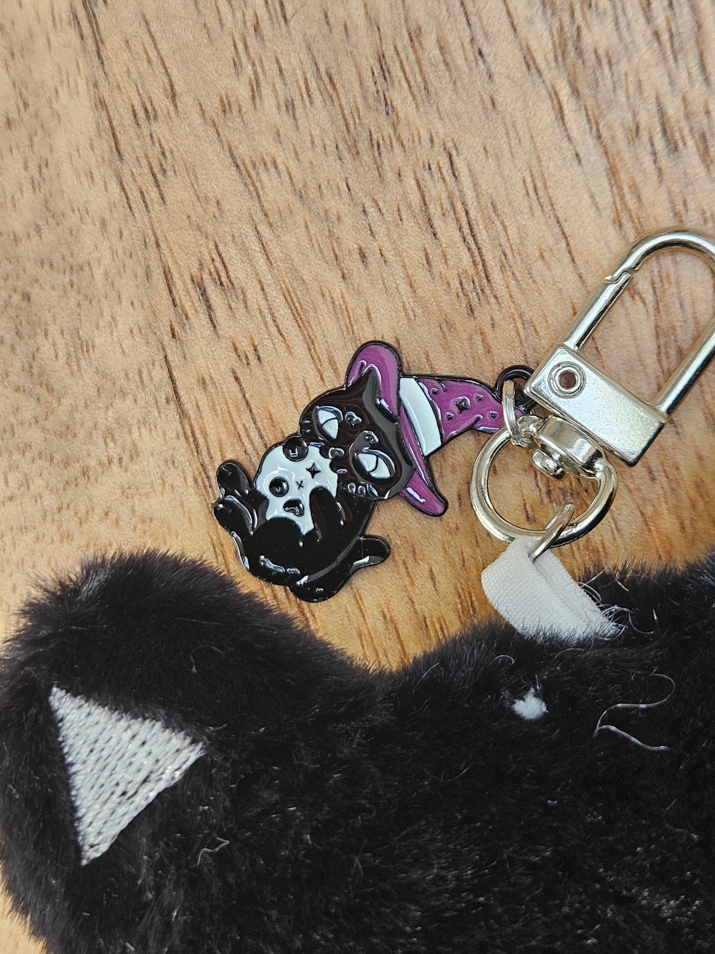 Mystical Witch or vampire Cat Plush Keychain – 12cm Soft Mini Charm Accessory