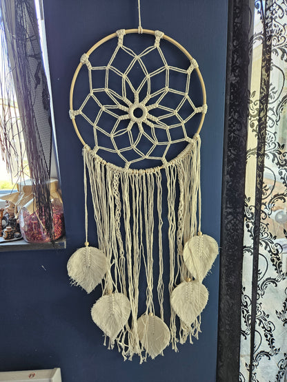 Elysian Quiet Grace Dreamcatcher – Boho Talisman for Peace & Simplicity, 80 cm, curated by World of Red Raven