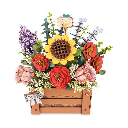 Bloom Box DIY Wooden Flower Kit – Forever Vibrant Floral Crate, 658 Pieces by Robotime
