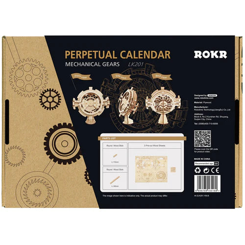 Wheel of Time DIY Wooden Perpetual Calendar Kit – Never-ending Accuracy, 52 pieces by Robotime