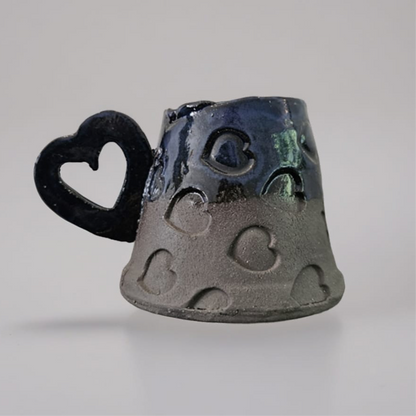 Romance Blossom Ceramic Coffee Cup – Morning Ritual Vessel, Ø 8 × 6 cm by Red Raven Pottery