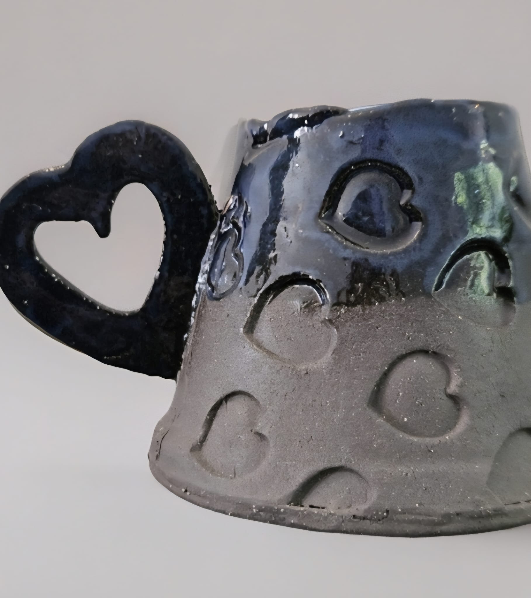 Romance Blossom Ceramic Coffee Cup – Morning Ritual Vessel, Ø 8 × 6 cm by Red Raven Pottery