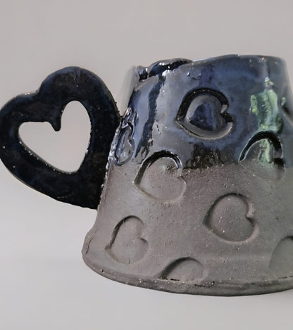 Romance Blossom Ceramic Coffee Cup – Morning Ritual Vessel, Ø 8 × 6 cm by Red Raven Pottery