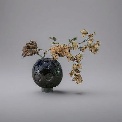 Romance Blossom Ceramic Sphere Planter – Heartfelt Plant Sanctuary, Ø 7 × 8 cm by Red Raven Pottery