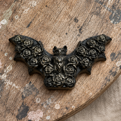 Rosewing Bat Handmade Plaster Fridge Magnet – Gothic Romance Studio Cast Ornament, 9 × 5.5 cm by Hook & Hex