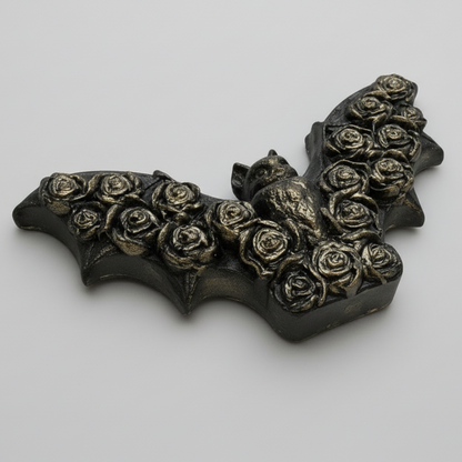 Rosewing Bat Handmade Plaster Fridge Magnet – Gothic Romance Studio Cast Ornament, 9 × 5.5 cm by Hook & Hex
